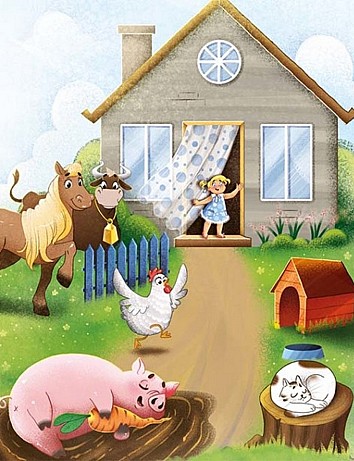 Reading with stickers. Funny stories