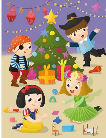 Reading with stickers. New Year's fairy tale