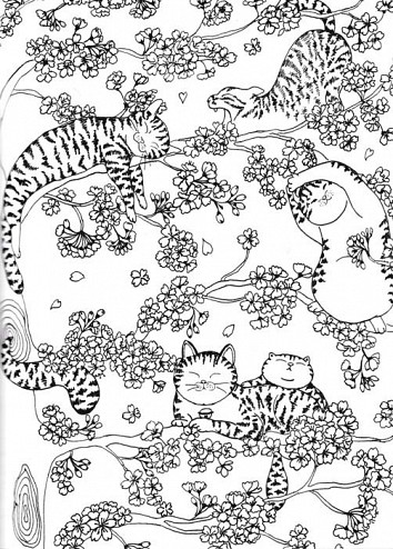Almost a million cats. Antistress coloring page